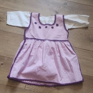 Purple and White Dress with Purple Trim